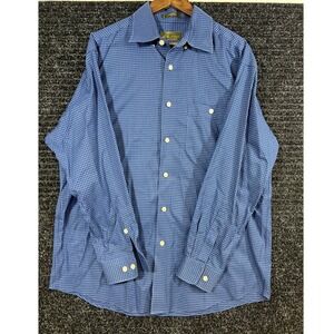 Orvis Signature Collection Plaid‎ Button Down Long Sleeve Shirt Blue - L